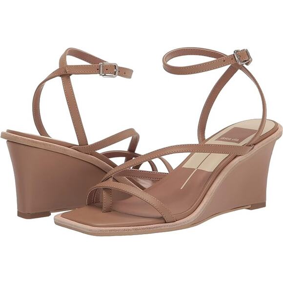 New Dolce Vita Gemini Wedge Sandals Women's Size 9.5 M Light Brown Tan 3" Heels - Picture 1 of 7